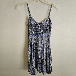 Aeropostale Black and Blue Patterned Mini Dress